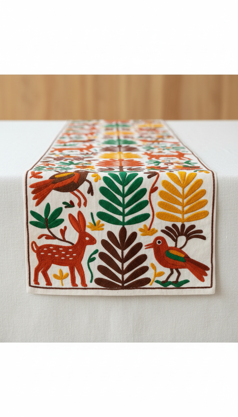 Otomi Embroidered Table Runner