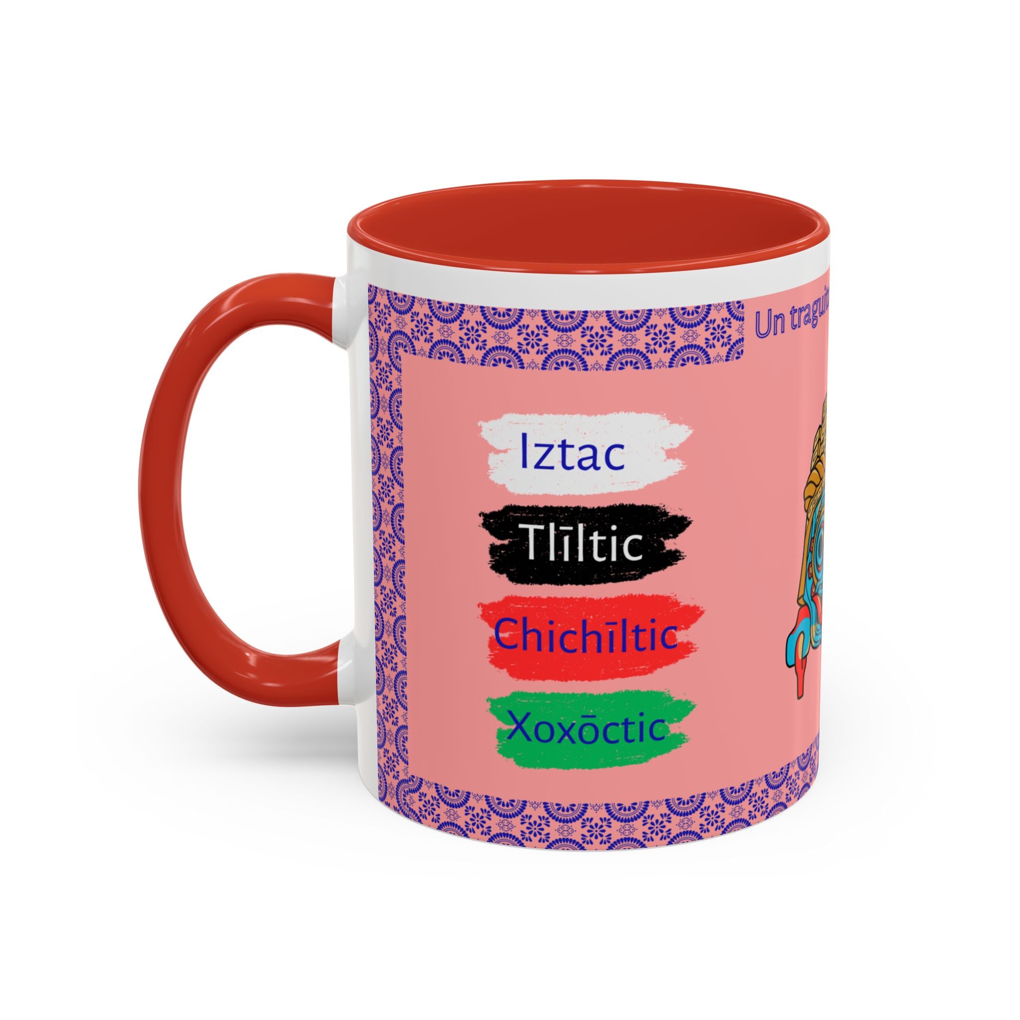 Un Traguito de Náhuatl | Learn Nahuatl Colors Mug | Tlaloc Coffee Mug (11oz)