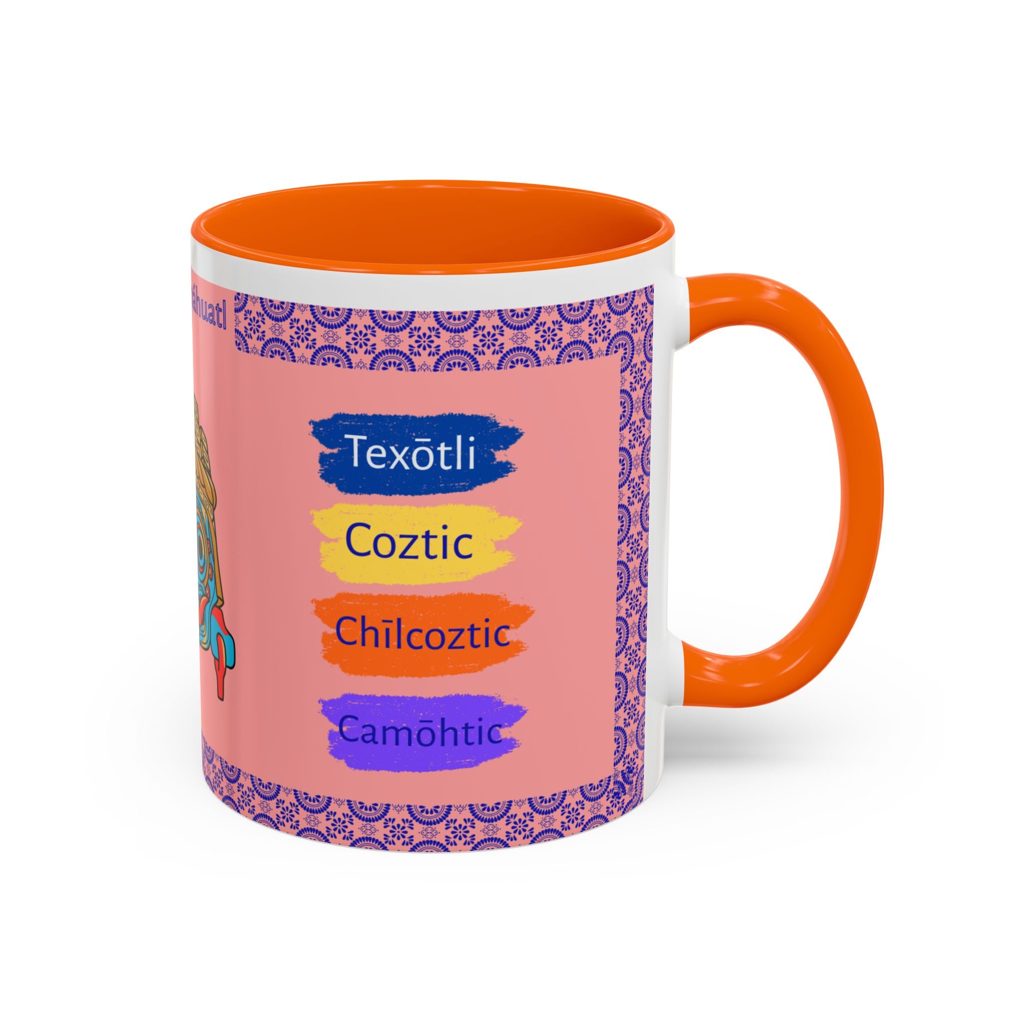 Un Traguito de Náhuatl | Learn Nahuatl Colors Mug | Tlaloc Coffee Mug (11oz)