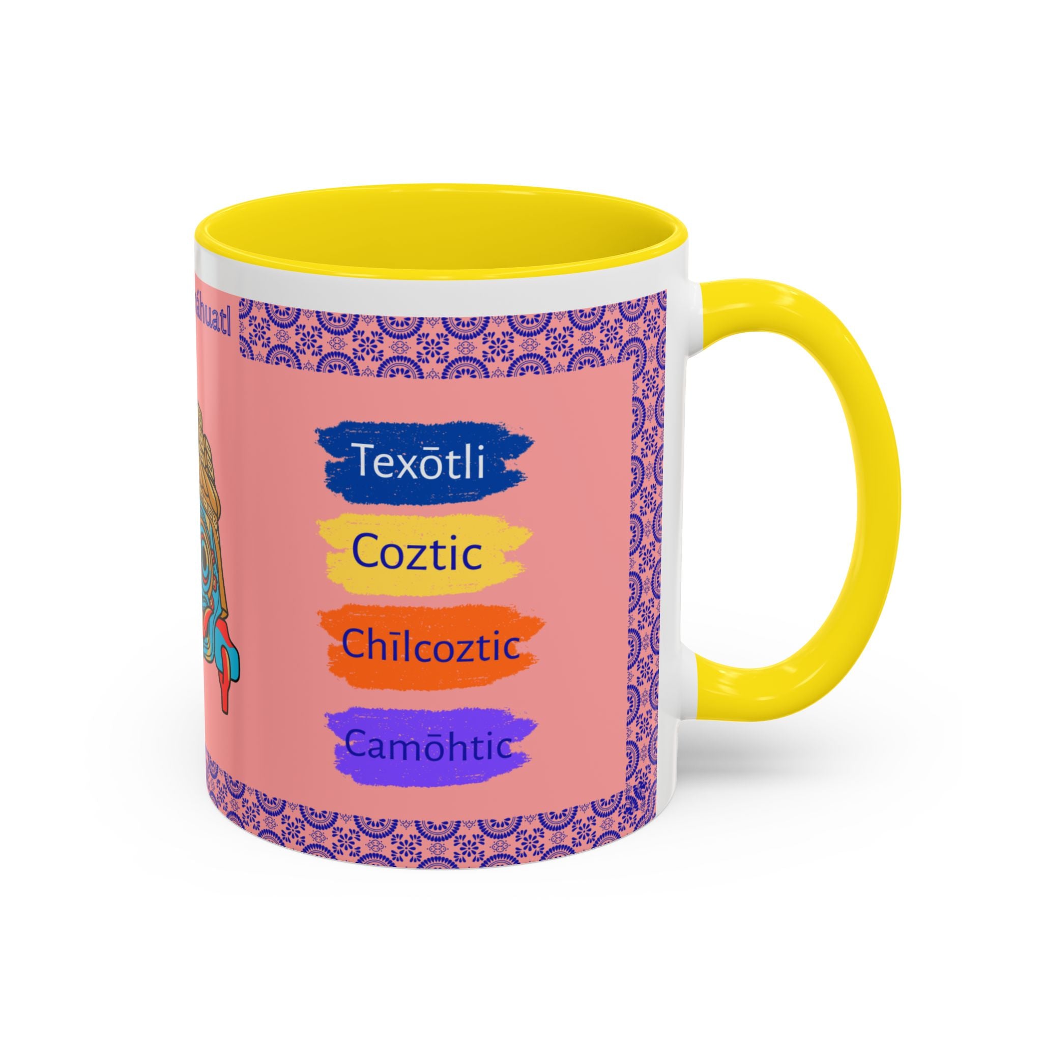 Un Traguito de Náhuatl | Learn Nahuatl Colors Mug | Tlaloc Coffee Mug (11oz)