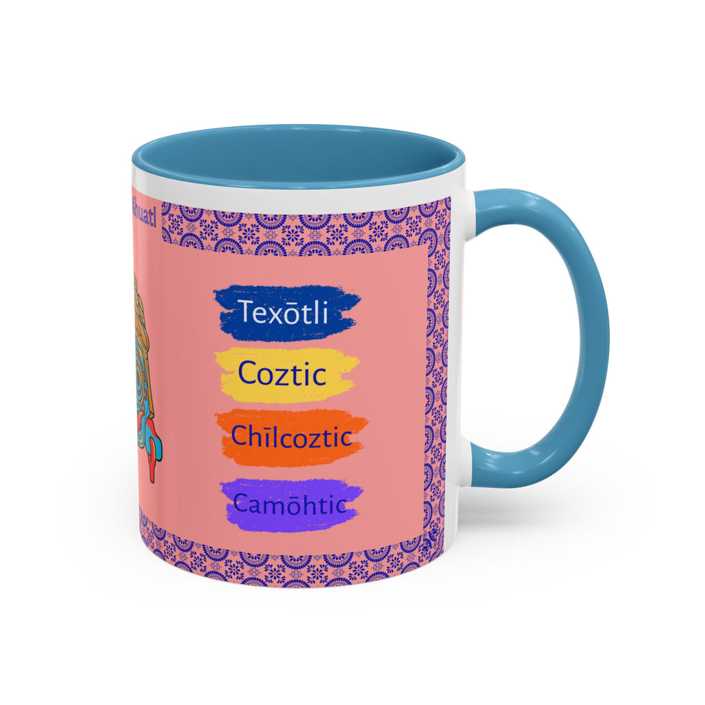 Un Traguito de Náhuatl | Learn Nahuatl Colors Mug | Tlaloc Coffee Mug (11oz)