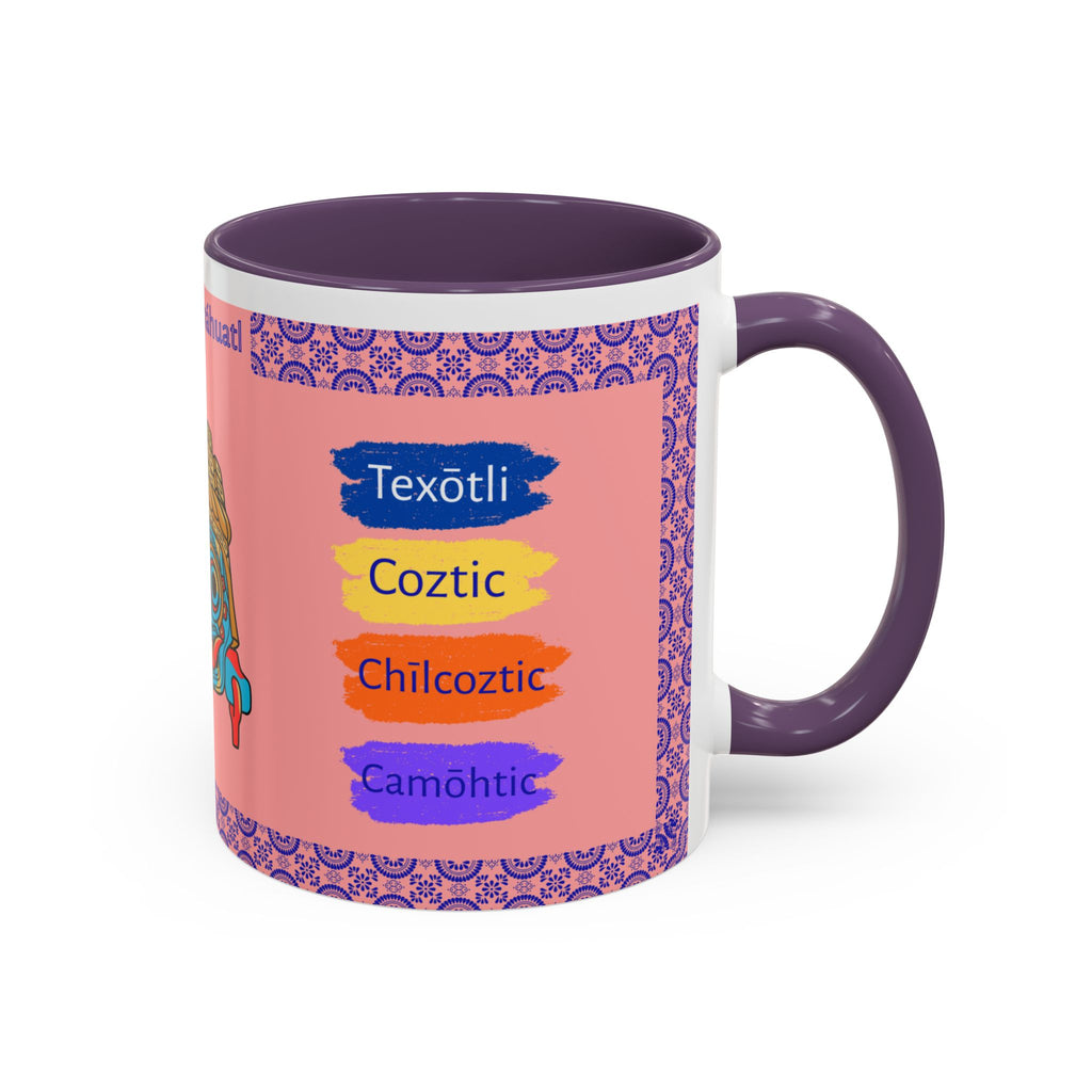 Un Traguito de Náhuatl | Learn Nahuatl Colors Mug | Tlaloc Coffee Mug (11oz)