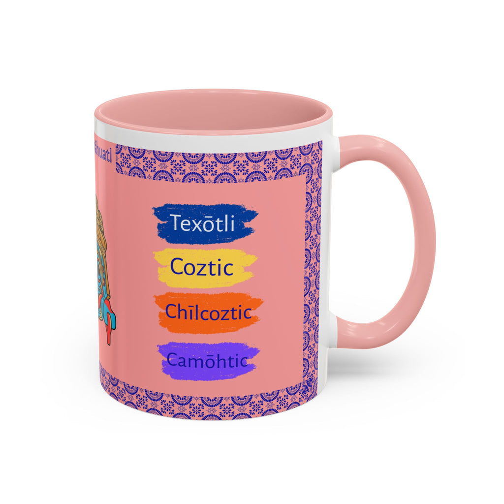 Un Traguito de Náhuatl | Learn Nahuatl Colors Mug | Tlaloc Coffee Mug (11oz)