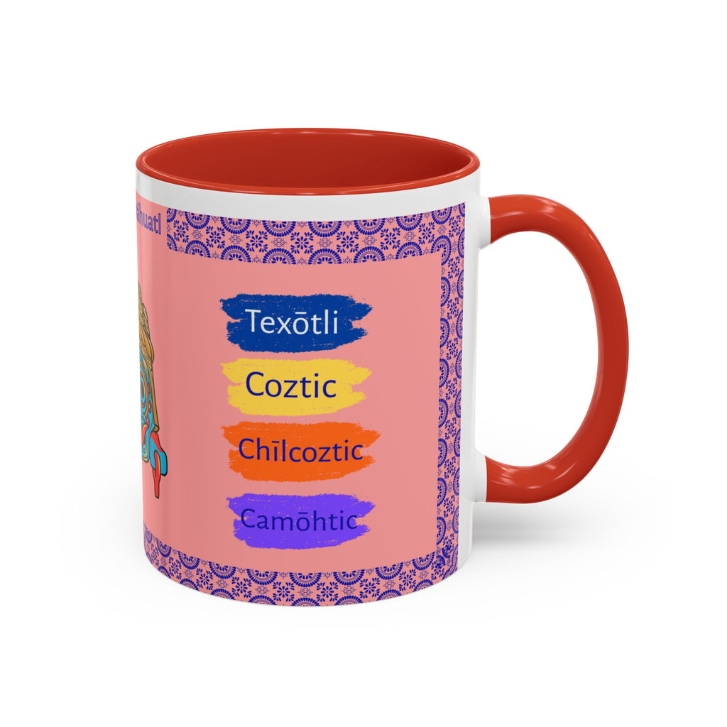 Un Traguito de Náhuatl | Learn Nahuatl Colors Mug | Tlaloc Coffee Mug (11oz)